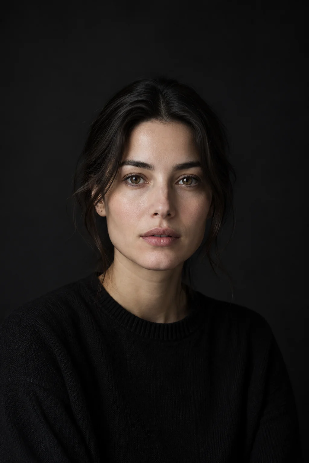 Clear fictional adult portrait prepared as a source photo